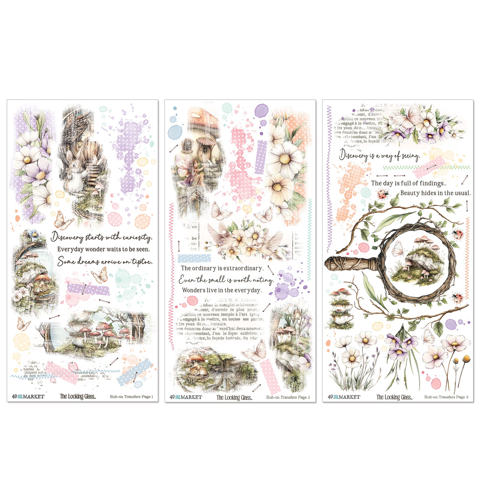 49 & Market The Looking Glass Blendable 6 x 12 Rub-On Transfer Set